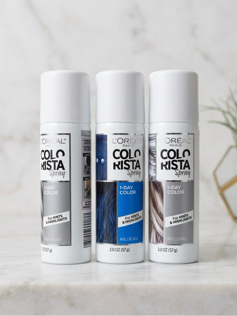 L'Oreal Colorista Spray 1-Day Color Trio - Blue & Silver Shades